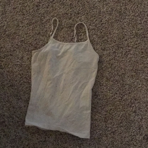 2 plain white spaghetti strap tanks - Picture 2 of 2